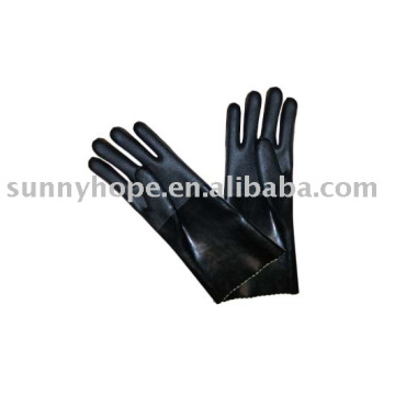 Guante de PVC negro con doble inmersión